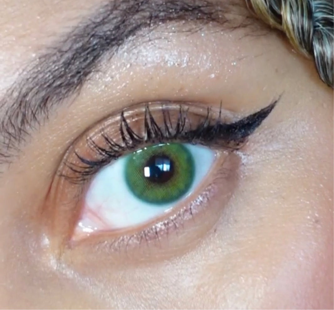 sea green contacts on dark brown eyes